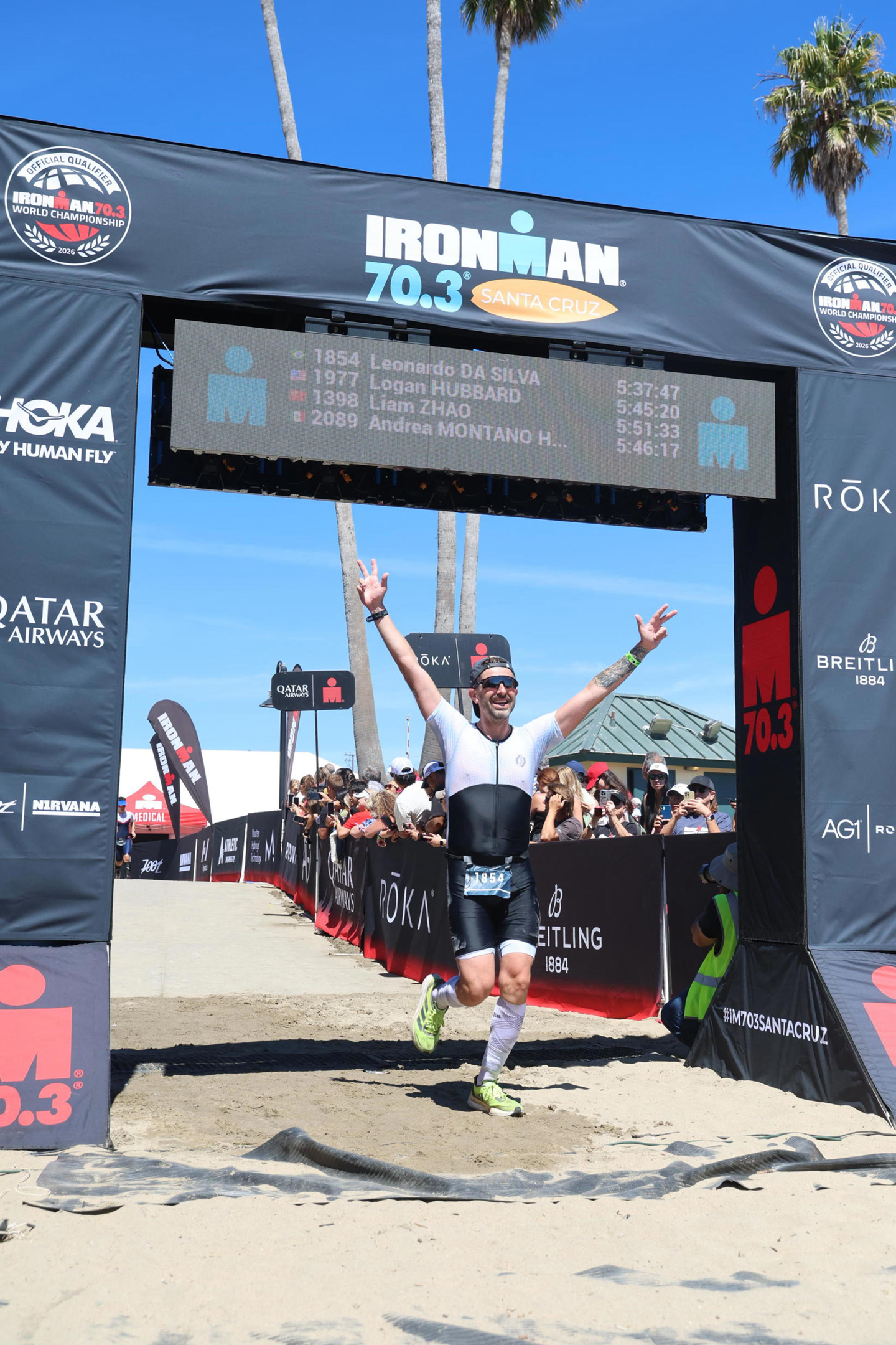 Leonardo Da Silva finishing IM 70.3 Santa Cruz