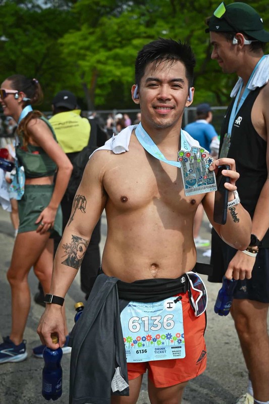 Ralph Mata finishing the Chicago Spring Half Marathon